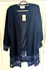 Jacques Vert Size 22 Navy Blue Open Jacket Wedding/Occasion  BRAND NEW WITH TAGS