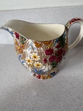 Royal Winston GRIMWADES Marguerite CREAMER PITCHER 3” Gold Trim English China