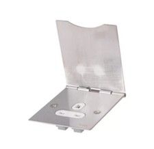 Schneider Ultimate Single Floor Socket,stainless Steel ,white Insert.walkover