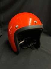 TT &CO LAMBRETTA / BIKER RED HELMET Vintage Style Open Face Slim Fit Low Profile