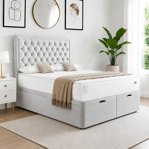 Plush velvet ottoman bed divan - bed,