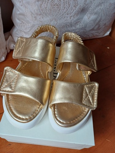 Scholl gold leather sandals