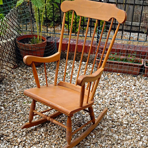 Wooden rocking chair - rocking, with