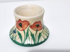 Rare, E RADFORD Burslem Art Deco Pottery Poppy Candle Holder- EBY- C1930