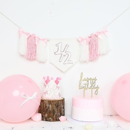 Pink birthday high - high, chair