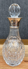 VINTAGE STYLE STERLING SILVER TOPPED CRYSTAL DECANTER - BHAM 1996 BARKER ELLIS