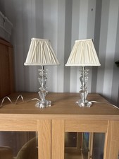 Crystal Faceted Table Lamps Stacked Crystals Pair