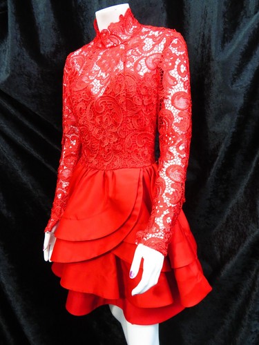 Lou womens fashion red - red, lace