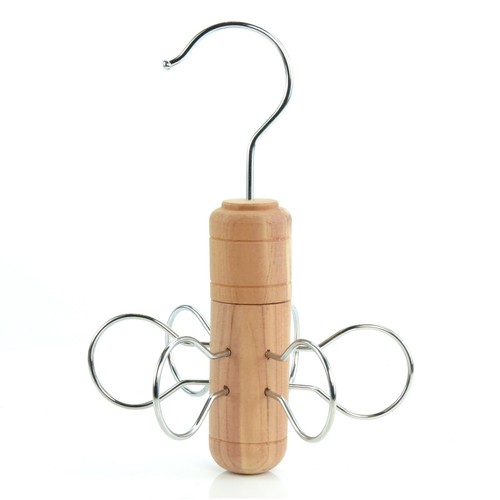 Cedar wood tie rack hanger - rack,