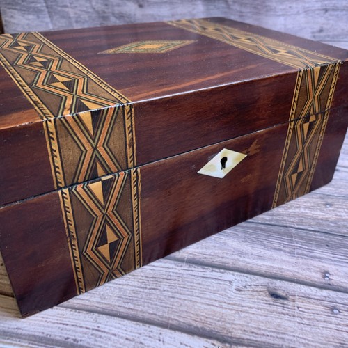 Antique walnut tunbridge ware - walnut,