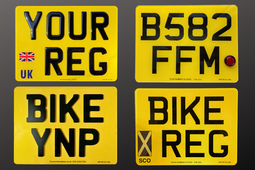 Motorcycle number plate 9x7 - number,