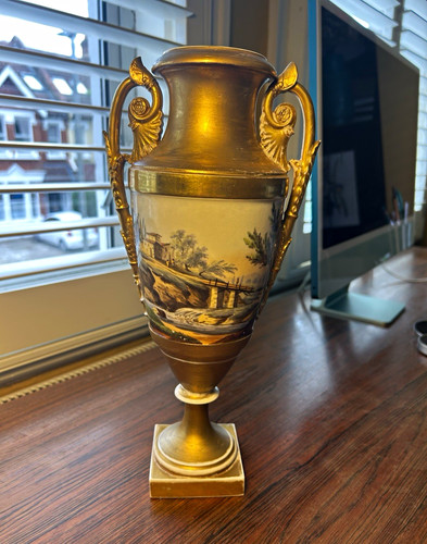 Meissen style porcelain urn