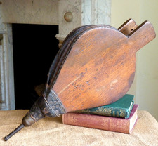 Large Wooden Bellows Fireside Fireplace Log Burner Antique Vintage