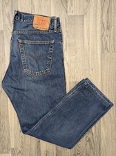 Levis 521 02 Vintage Regular Straight Fit Blue Denim Jeans Zip Fly W38 L32