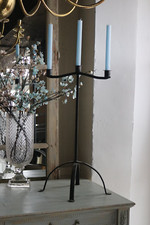 1 x Vintage Black Gothic Wrought Iron Candelabra (More Available)