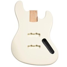 Jazz Bass Compatible Guitar Body - 2 Piece USA Alder - Olympic White