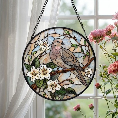 Mourning dove stained glass - stained,