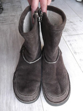 Ladies Quicksilver Brown Suede Leather Fur Lined Boots Size 4