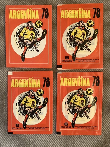 Four unopened sticker packs