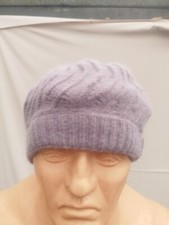 Womens Purple 50% Angora Baret