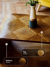 Curve Coffee Table With Oak Veneer  Modern Handmade New 