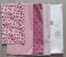 5 Various Pink 100% Cotton