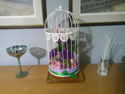 Large white decorative bird - white,