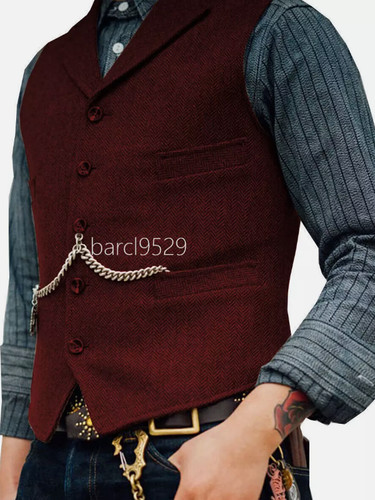 Mens tweed waistcoat retro - tweed,