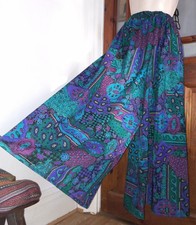 OOAK Handmade Wide Leg Palazzo Pants Trousers Size 14 16 18  pocket boho ethnic 