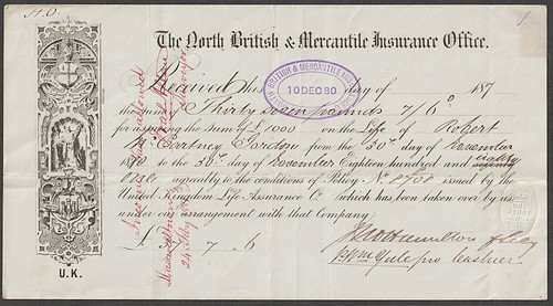 1880 insurance receipt for - 1880,