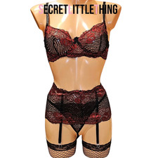 Womens 3 Piece Lace Lingerie