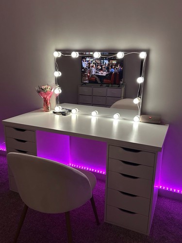 Vanity desk makeup with - desk, mirror