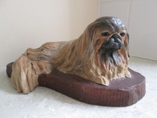 VINTAGE LARGE  STUDIO -  ARTIST MADE CERAMIC PEKINGESE C.1980