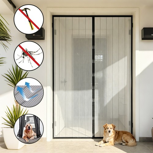 Magnetic door screen - door,