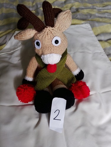 Hand knitted toy rudolph - knitted, the