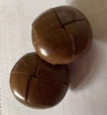 Vintage Brown Leather Buttons