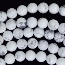 Natural White Howlite Round Beads Gemstone 15" Strand 4mm 6mm 8mm 10mm 12mm