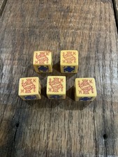 Antique Victorian England grained celluloid poker dice complete set of 5
