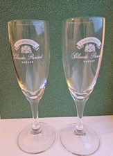Rare Claude Parisot Champagne Flute Glasses Barware Breweriana Set Of 2