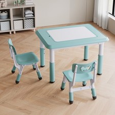 Kids Educational Desk Chair Set Toddler Learning Table for Home Homeschool Use