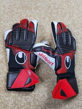 Uhlsport Powerline Supersoft HN Goalkeeper Gloves – Red – Size 9 – Excellent