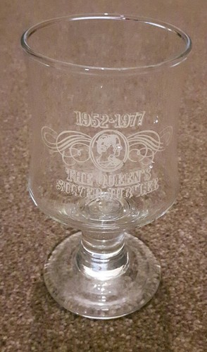 Silver jubilee glass goblet - silver,
