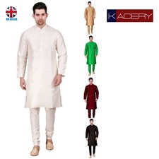 Men's Indian  Dupin Silk Kurta Pajama  Sherwani Traditional Outfit  GR810