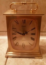 Vintage Rhythm Transistor Quartz Brass Effect Carriage Clock. 