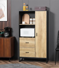 Rustic Freestanding Kitchen Pantry Unit Large Larder Cupboard Storage Cabinet