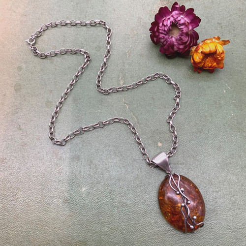 Vintage modernist large amber - vintage,