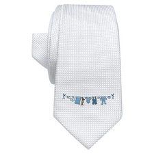 'Baby Boy Washing Line' White Tie / Necktie with Gift Box (AT00013055)