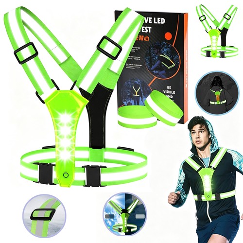 Led reflective vest running - led,
