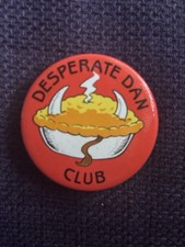 Vintage 1980s Desperate Dan Pie-Eater’s Club Membership  Badge/Pin 