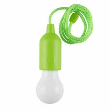 Portable LED Bulb Light On Rope Reading Lamp Battery Operated Pull Cord Hanging